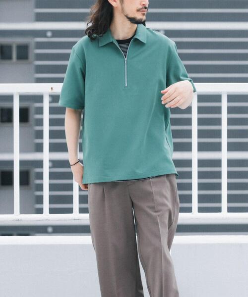 ITEMS URBANRESEARCH（アイテムズ アーバンリサーチ）の「冷感+速乾TRストレッチハーフZIP プルオーバー（シャツ/ブラウス・メンズ・チャコールグレー/ベージュ/ブルー/グリーン・LARGE/MEDIUM）」の6枚目の写真
