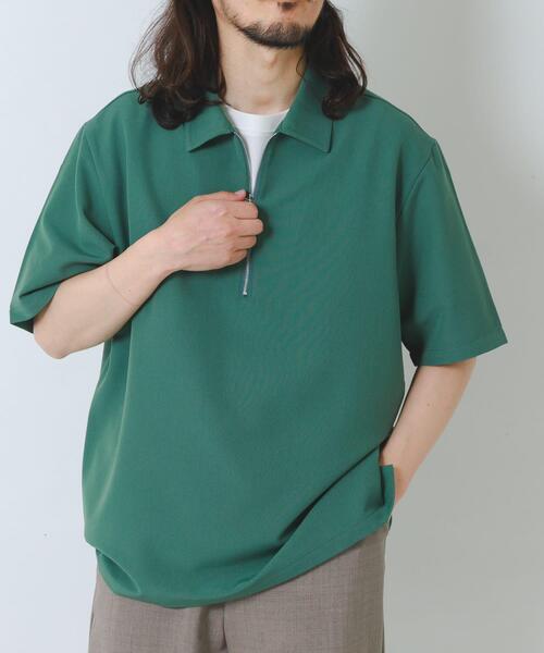 ITEMS URBANRESEARCH（アイテムズ アーバンリサーチ）の「冷感+速乾TRストレッチハーフZIP プルオーバー（シャツ/ブラウス・メンズ・チャコールグレー/ベージュ/ブルー/グリーン・LARGE/MEDIUM）」の7枚目の写真