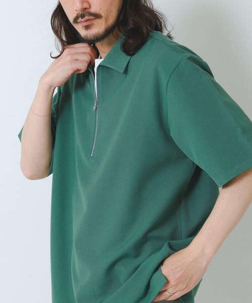 ITEMS URBANRESEARCH（アイテムズ アーバンリサーチ）の「冷感+速乾TRストレッチハーフZIP プルオーバー（シャツ/ブラウス・メンズ・チャコールグレー/ベージュ/ブルー/グリーン・LARGE/MEDIUM）」の8枚目の写真