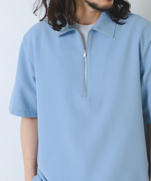 ITEMS URBANRESEARCH（アイテムズ アーバンリサーチ）の「冷感+速乾TRストレッチハーフZIP プルオーバー（シャツ/ブラウス・メンズ・チャコールグレー/ベージュ/ブルー/グリーン・LARGE/MEDIUM）」の14枚目の写真