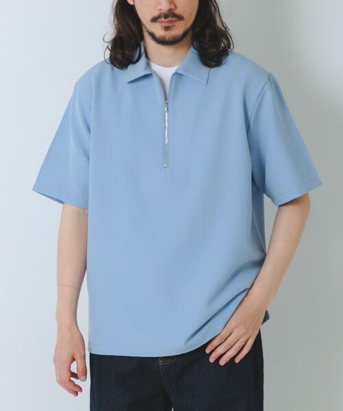 ITEMS URBANRESEARCH（アイテムズ アーバンリサーチ）の「冷感+速乾TRストレッチハーフZIP プルオーバー（シャツ/ブラウス・メンズ・チャコールグレー/ベージュ/ブルー/グリーン・LARGE/MEDIUM）」の16枚目の写真