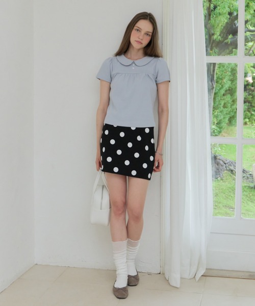 GIUNON(ジウノン)の「dot bonding mini skirt / ドットボンディングミニスカート(スカート・レディース・ブラック/アイボリー・FREE)」の22枚目の写真