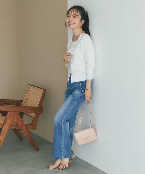 La boutique BonBon(ラブティックボンボン)の「【シリーズ累計お気に入り数1.5万突破!接触冷感・UVカット】クールタッチUVラウンドネックカーディガン(ニット/セーター・レディース・ネイビー/バイオレット/ホワイト・FREE)」の11枚目の写真
