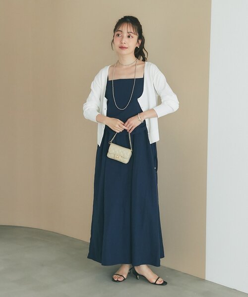 La boutique BonBon(ラブティックボンボン)の「【シリーズ累計お気に入り数1.5万突破!接触冷感・UVカット】クールタッチUVラウンドネックカーディガン(ニット/セーター・レディース・ネイビー/バイオレット/ホワイト・FREE)」の13枚目の写真