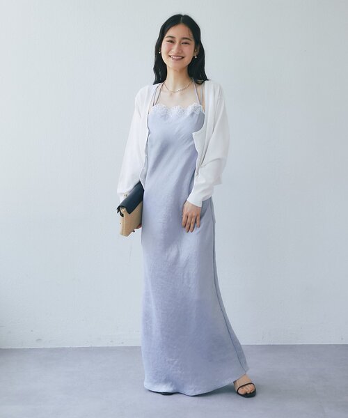 La boutique BonBon(ラブティックボンボン)の「【シリーズ累計お気に入り数1.5万突破!接触冷感・UVカット】クールタッチUVラウンドネックカーディガン(ニット/セーター・レディース・ネイビー/バイオレット/ホワイト・FREE)」の19枚目の写真