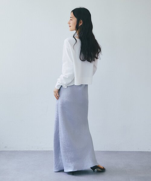 La boutique BonBon(ラブティックボンボン)の「【シリーズ累計お気に入り数1.5万突破!接触冷感・UVカット】クールタッチUVラウンドネックカーディガン(ニット/セーター・レディース・ネイビー/バイオレット/ホワイト・FREE)」の21枚目の写真