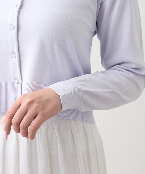 La boutique BonBon(ラブティックボンボン)の「【シリーズ累計お気に入り数1.5万突破!接触冷感・UVカット】クールタッチUVラウンドネックカーディガン(ニット/セーター・レディース・ネイビー/バイオレット/ホワイト・FREE)」の8枚目の写真