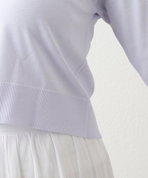 La boutique BonBon(ラブティックボンボン)の「【シリーズ累計お気に入り数1.5万突破!接触冷感・UVカット】クールタッチUVラウンドネックカーディガン(ニット/セーター・レディース・ネイビー/バイオレット/ホワイト・FREE)」の9枚目の写真