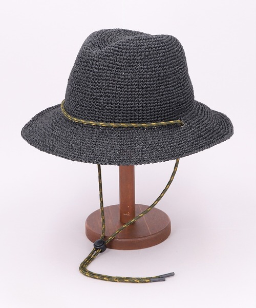 CA4LA(カシラ)の「HAND KNITTED PAPER CODE HAT(ハット・メンズ・ブラック/ナチュラル・ONESIZE)」の2枚目の写真
