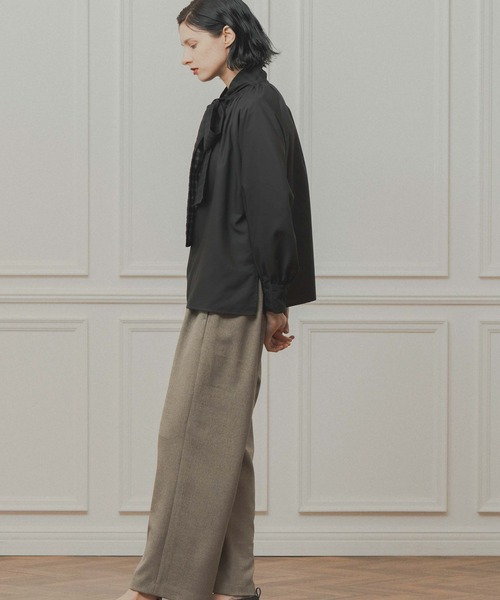 WHYTO.（ホワイト）の「「WHYTO. / ホワイト」check pattern bou tie blouse（シャツ/ブラウス・レディース・オフホワイト/ブラック・36/38）」の6枚目の写真