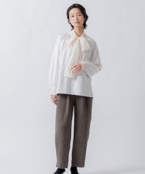 WHYTO.（ホワイト）の「「WHYTO. / ホワイト」check pattern bou tie blouse（シャツ/ブラウス・レディース・オフホワイト/ブラック・36/38）」の10枚目の写真