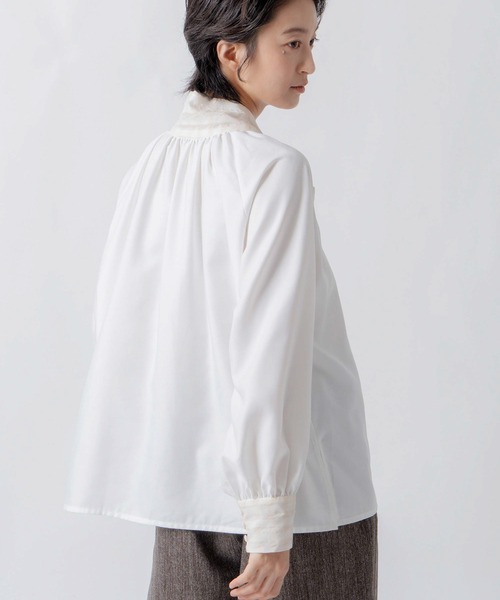 WHYTO.（ホワイト）の「「WHYTO. / ホワイト」check pattern bou tie blouse（シャツ/ブラウス・レディース・オフホワイト/ブラック・36/38）」の14枚目の写真