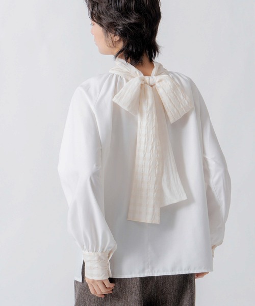WHYTO.（ホワイト）の「「WHYTO. / ホワイト」check pattern bou tie blouse（シャツ/ブラウス・レディース・オフホワイト/ブラック・36/38）」の17枚目の写真