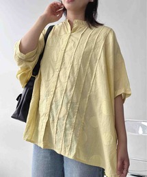 AS KNOW AS plus | 〇インドコットン ピンタック ジャガードバリエーション ビッグサイズシャツ(シャツ/ブラウス)