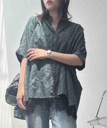 AS KNOW AS plus（アズノゥアズプラス）の「〇インドコットン ピンタック ジャガードバリエーション ビッグサイズシャツ（シャツ/ブラウス）」