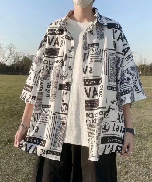 KELVIN(ケルヴァン)の「Typography Open Shirt タイポグラフィオープンシャツ(シャツ/ブラウス・メンズ・ホワイト・LARGE/MEDIUM)」の11枚目の写真