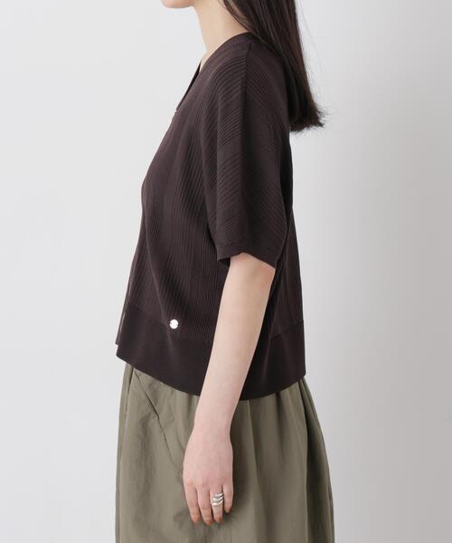 NANO universe(ナノユニバース)の「SUMMER VEIL KNIT ジップカーディガン(カーディガン/ボレロ・レディース・ホワイト/ダークブラウン/ライトピンク・FREE)」の20枚目の写真