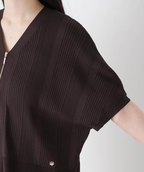 NANO universe(ナノユニバース)の「SUMMER VEIL KNIT ジップカーディガン(カーディガン/ボレロ・レディース・ホワイト/ダークブラウン/ライトピンク・FREE)」の22枚目の写真
