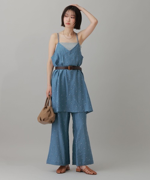 LAKOLE(ラコレ)の「<接触冷感>ドット刺繍ミニキャミワンピース / 849469(ワンピース・レディース・ブルー/アイボリー/ブラック・FREE)」の5枚目の写真