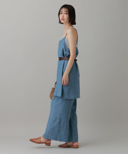 LAKOLE(ラコレ)の「<接触冷感>ドット刺繍ミニキャミワンピース / 849469(ワンピース・レディース・ブルー/アイボリー/ブラック・FREE)」の6枚目の写真