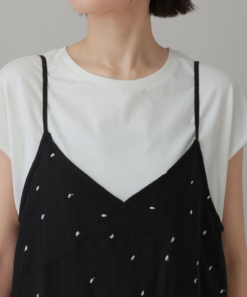 LAKOLE(ラコレ)の「<接触冷感>ドット刺繍ミニキャミワンピース / 849469(ワンピース・レディース・ブルー/アイボリー/ブラック・FREE)」の13枚目の写真