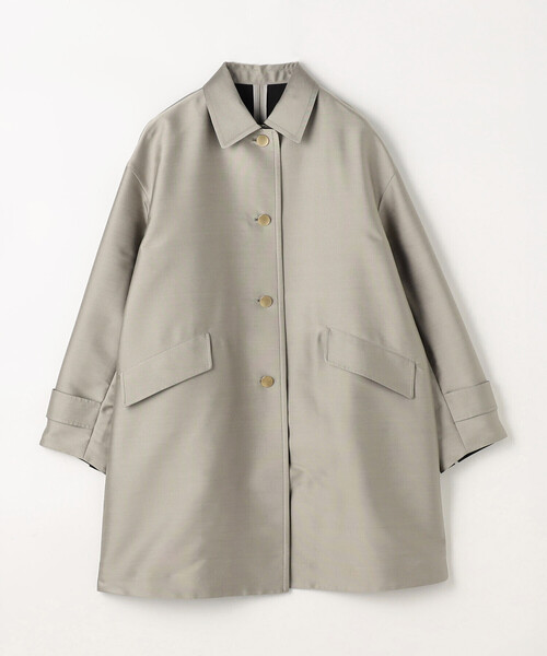 K.T KIYOKO TAKASE(キヨコタカセ)の「〔 Sサイズ 〕 シルクチェック コンバーチブルステンカラーコート(ステンカラーコート・レディース・グレイッシュベージュ・5号)」の11枚目の写真