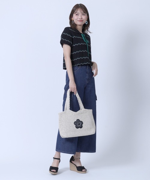 MARY QUANT(マリークワント)の「クロッシェラフィアライク トート(トートバッグ・レディース・ライトグリーン/ピンク/アイボリー・FREE)」の16枚目の写真