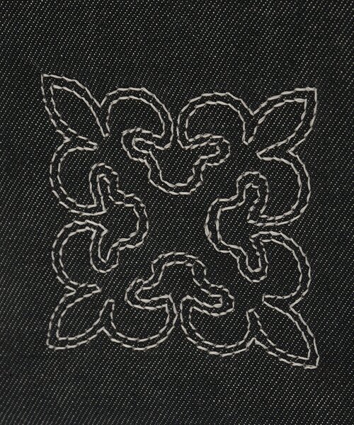 russet（ラシット）の「【刺繍モノグラム】デニム2WAYトートバッグ（トートバッグ・レディース・インディゴブルー/ブラック・FREE）」の4枚目の写真