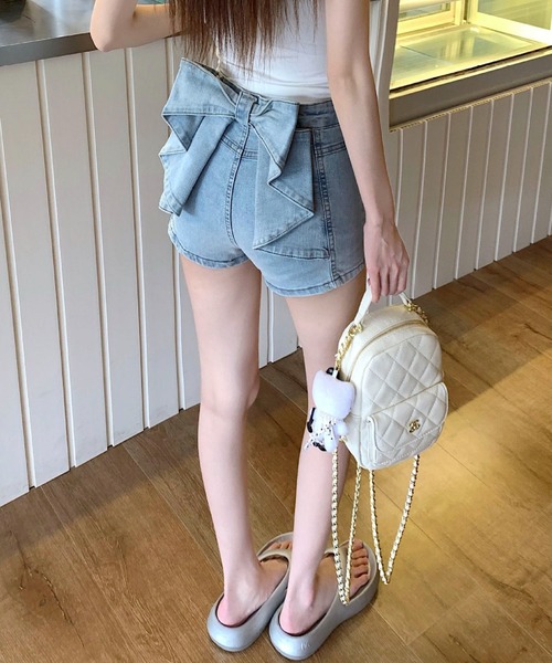 AVYL(アヴィル)の「バックリボンハイウエストショートパンツ(その他パンツ・レディース・サックスブルー・L/M/S)」の6枚目の写真