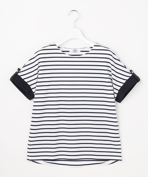 J.PRESS(ジェイプレス)の「【一枚で着映え】バイカラーボーダー クルーネック カットソー(Tシャツ/カットソー・レディース・ブルー系1/黄土色系2/ネイビー系1/カーキ系1・LARGE/MEDIUM)」の13枚目の写真
