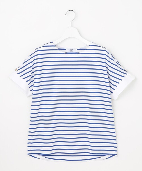 J.PRESS(ジェイプレス)の「【一枚で着映え】バイカラーボーダー クルーネック カットソー(Tシャツ/カットソー・レディース・ブルー系1/黄土色系2/ネイビー系1/カーキ系1・LARGE/MEDIUM)」の14枚目の写真