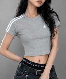 【adidas/アディダス】スリーストライプスショート丈 ピタTシャツ/アディカラー SST 半袖 ベビーTシャツ