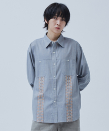 OGARP（オガープ）の「Navaho Pringting Long Sleeve Shirt Navy（シャツ/ブラウス）」
