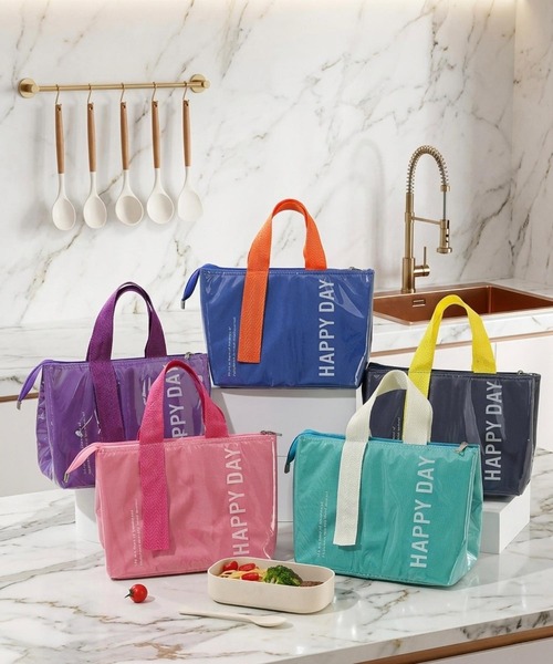 VIBGYOR（ヴィブジョー）の「LESRIRE / ヴィヴィッド防水保冷ランチバッグ L9361（トートバッグ・レディース・ネイビー/ブルー/グリーン/パープル・FREE）」の5枚目の写真
