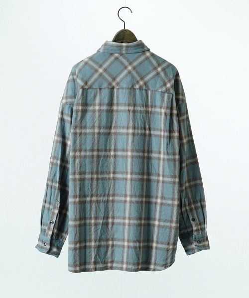 EGO TRIPPING（エゴトリッピング）の「ms6586-HAZE FLANNEL SHIRTS フランネルシャツ(616750)（シャツ/ブラウス・メンズ・チャコール/サックスブルー/ピンク・46/48）」の14枚目の写真