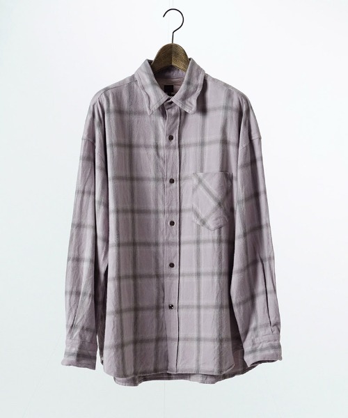 EGO TRIPPING（エゴトリッピング）の「ms6586-HAZE FLANNEL SHIRTS フランネルシャツ(616750)（シャツ/ブラウス・メンズ・チャコール/サックスブルー/ピンク・46/48）」の15枚目の写真