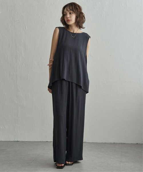 notch.(ノッチ)の「【セットアップ対応】麻混イージーパンツ(スラックス・レディース・ベージュ/ネイビー・M)」の14枚目の写真