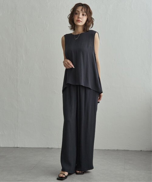 notch.(ノッチ)の「【セットアップ対応】麻混イージーパンツ(スラックス・レディース・ベージュ/ネイビー・M)」の15枚目の写真