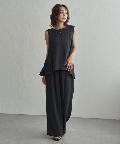 notch.(ノッチ)の「【セットアップ対応】麻混イージーパンツ(スラックス・レディース・ベージュ/ネイビー・M)」の18枚目の写真
