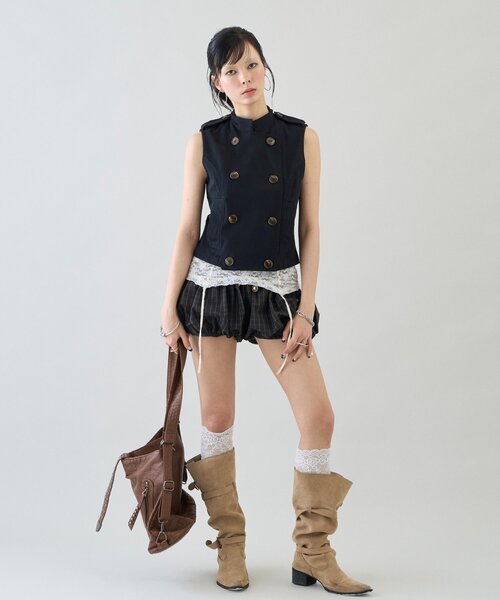 WHO'S WHO gallery(フーズフーギャラリー)の「Wボタントレンチジレ(その他アウター・レディース・グレー/ブラック/オフホワイト・FREE)」の7枚目の写真