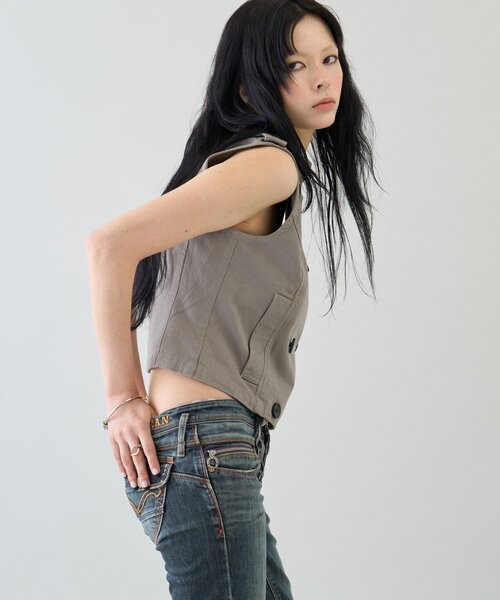 WHO'S WHO gallery(フーズフーギャラリー)の「Wボタントレンチジレ(その他アウター・レディース・グレー/ブラック/オフホワイト・FREE)」の12枚目の写真