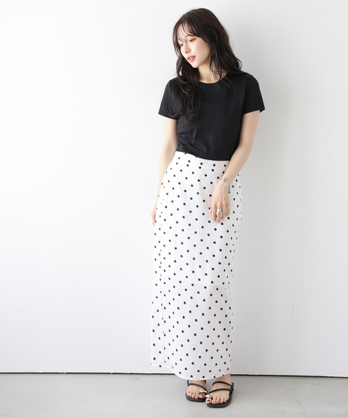SUGAR BISKET(シュガービスケット)の「リネンライク ナロースカート(スカート・レディース・モカ/ブラック/ブラック系その他/ホワイト系その他・M/L)」の11枚目の写真