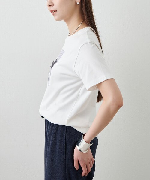 Drawing Numbers（ドローイング ナンバーズ）の「【Drawing Numbers】キャットTシャツ（Tシャツ/カットソー・レディース・ホワイト・38）」の3枚目の写真