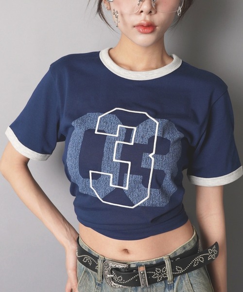 adidas/アディダス】半袖リンガーTシャツ/トレフォイル リンガーT