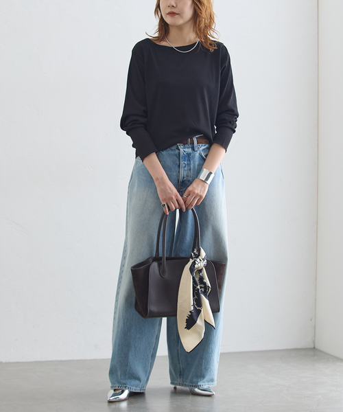 journal standard L'essage(ジャーナルスタンダードレサージュ)の「ドライリブロングスリーブプルオーバー(Tシャツ/カットソー・レディース・ブラック/ホワイト・FREE)」の5枚目の写真