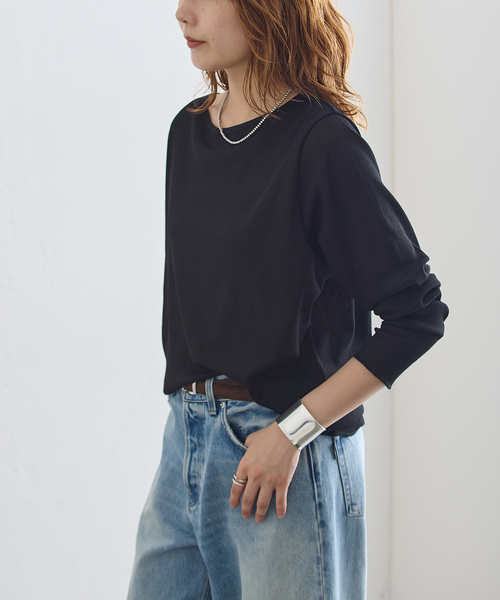 journal standard L'essage(ジャーナルスタンダードレサージュ)の「ドライリブロングスリーブプルオーバー(Tシャツ/カットソー・レディース・ブラック/ホワイト・FREE)」の8枚目の写真