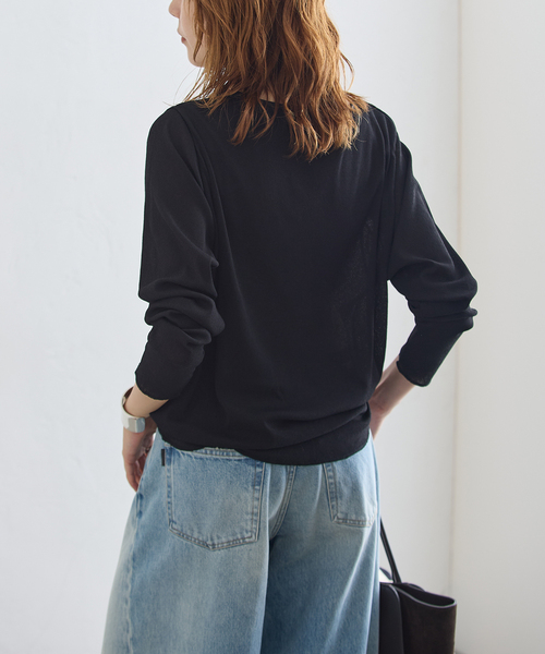 journal standard L'essage(ジャーナルスタンダードレサージュ)の「ドライリブロングスリーブプルオーバー(Tシャツ/カットソー・レディース・ブラック/ホワイト・FREE)」の9枚目の写真