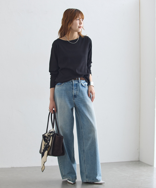journal standard L'essage(ジャーナルスタンダードレサージュ)の「ドライリブロングスリーブプルオーバー(Tシャツ/カットソー・レディース・ブラック/ホワイト・FREE)」の10枚目の写真