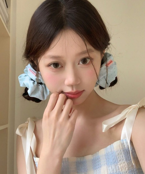 almo(アルモ)の「【456917】パステルスターシュシュ(RO)(シュシュ・レディース・ブルー/イエロー/ピンク/グリーン・FREE)」の2枚目の写真