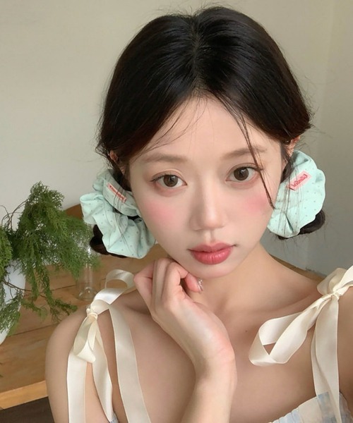 almo(アルモ)の「【456917】パステルスターシュシュ(RO)(シュシュ・レディース・ブルー/イエロー/ピンク/グリーン・FREE)」の1枚目の写真